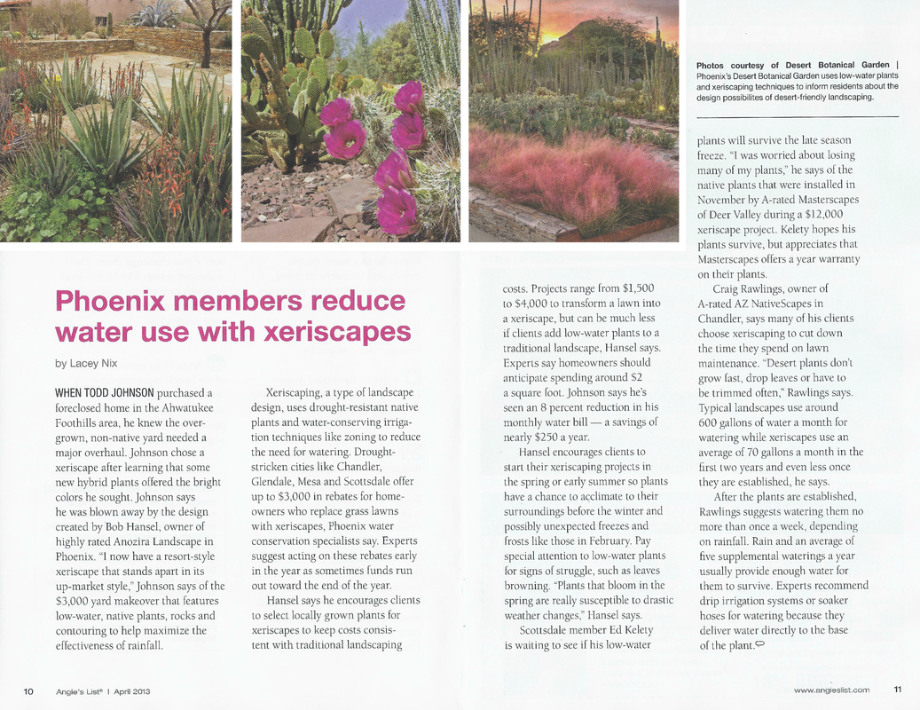 Angie's List Xeriscaping in Phoenix Reduce Water Use AZ NativeScapes